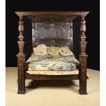 An Impressive 17th Century Style Oak Full Tester Bed.