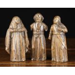 A Group of Three Small 17th Century Figure Carvings with traces of residual polychrome,