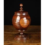 A Fabulous 19th Century Century Turned Lignum Vitae Jar & Cover of rich colour & patination.