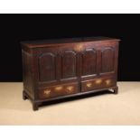 A Large 18th Century Joined Oak Mule Chest of fine colour and rich patination.