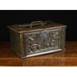 A 16th Century & Later Carved Oak Box of rectangular form.