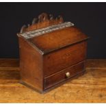 A Fine 18th Century Oak Candle Box of through dove-tail jointed construction.