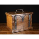A 17th Century Low Countries Oak Strong Box of through dovetail jointed construction.