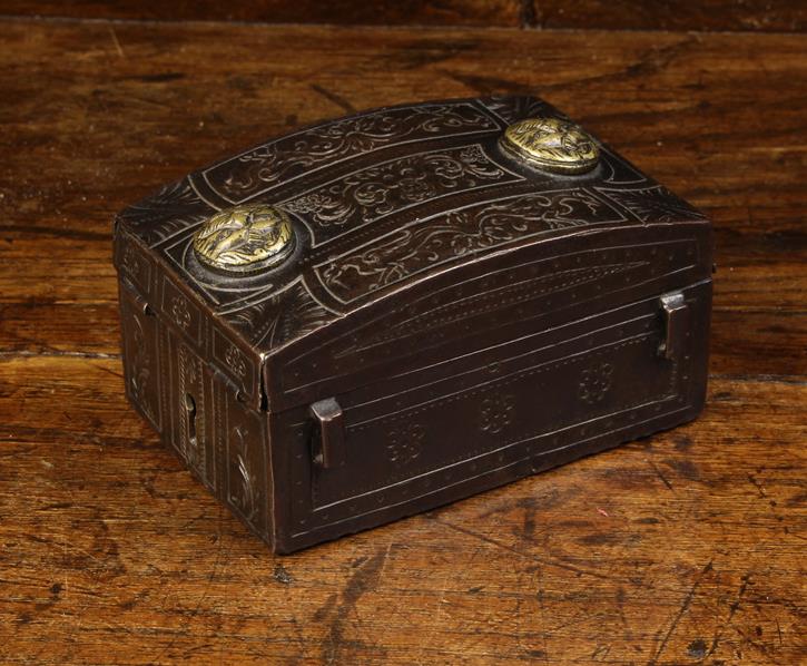 A Small 16th Century French Wrought Iron Missal Box.