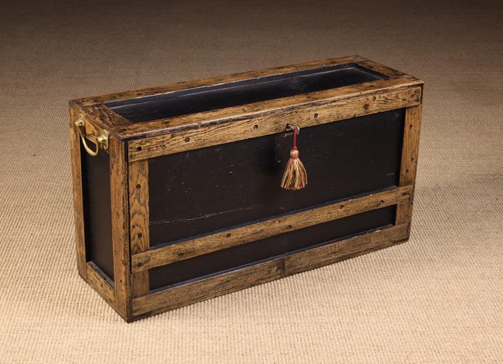 A Georgian Oak Framed Travelling Carpenter's Box. The ends fitted with brass swing handles. - Image 2 of 3