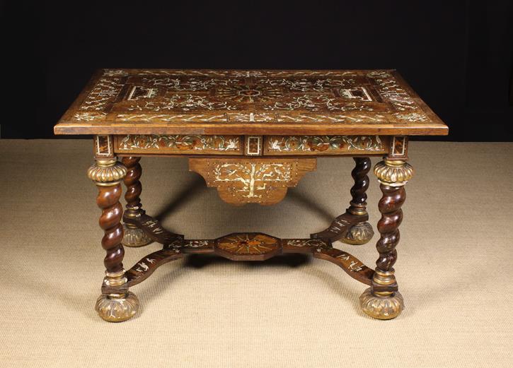 A Fabulous 19th Century Marquetry & Parcel Gilt Table, possibly Portuguese. - Image 3 of 3