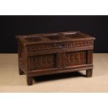 A Small James I Oak Coffer, early 17th century.