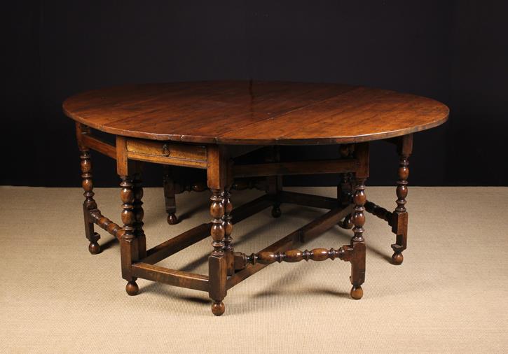 A Large & Impressive Charles II Walnut Double Gateleg Dining Table of rich colour & patination. - Image 2 of 2