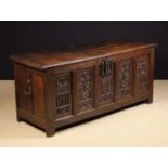 A 16th Century French Carved Oak Coffer.