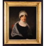 A Fine Early 19th Century Oil on Canvas: Head & Shoulders Portrait of a Lady: Margeret Phillips