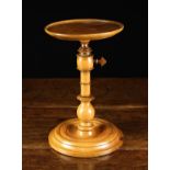 A Good 19th Century Turned Fruitwood Adjustable Candle Stand.