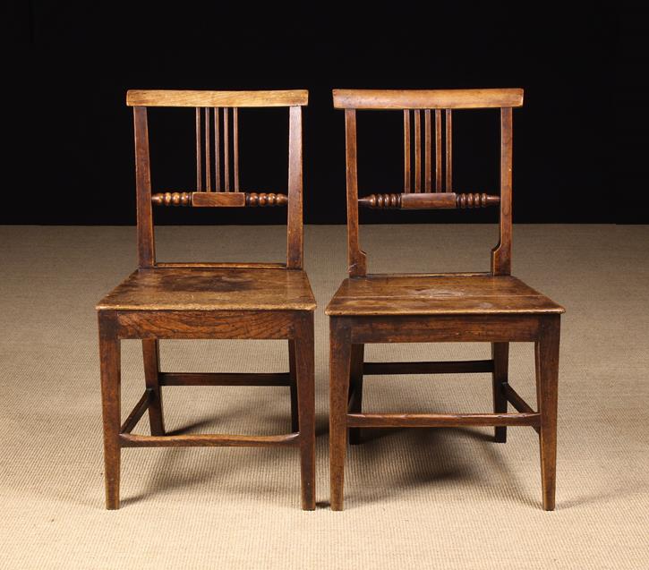 A Pair of 19th Century Oak & Elm Country Dining Chairs.