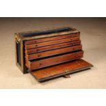 A Georgian Oak Framed Travelling Carpenter's Box. The ends fitted with brass swing handles.