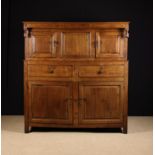 An 18th Century Joined Oak Court Cupboard.