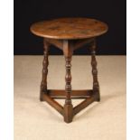 An 18th Century Joined Oak 'Cricket' Table.