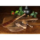 Two Antique Pie Peels: One of ash 20" x 9" (51 cm x 23 cm),