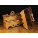 A 19th Century Boarded Oak Tray/Carry Box and A Spoon Rack.