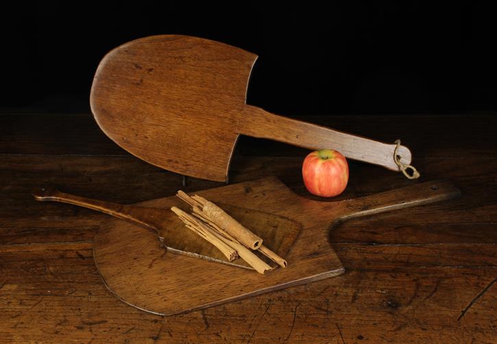 Three 19th Century Pie Peels, 15½" x 4¾" (39 cm x 12 cm), 19½" x 8" (49.