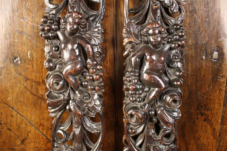 A Pair of Long 17th Century Style Pierced Rosewood Swags elaborately carved with pendant garlands - Image 2 of 2