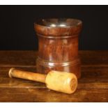 A 19th Century Turned Treen Pestle & Mortar.