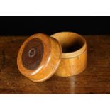 A 19th Century Turned Laburnum Box of cylindrical form.