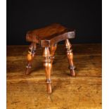 A Fine 19th Century Yew Wood Lace Maker's Lamp Stand of rich colour & patination.