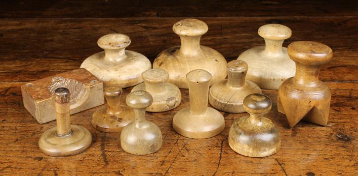 A Group of Twelve Fine 19th Century Butter Stamps ranging in size from 3½" (9 cm) in diameter to - Image 2 of 2