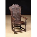 An Antique Child's Joined Oak Armchair in the 17th century style,,