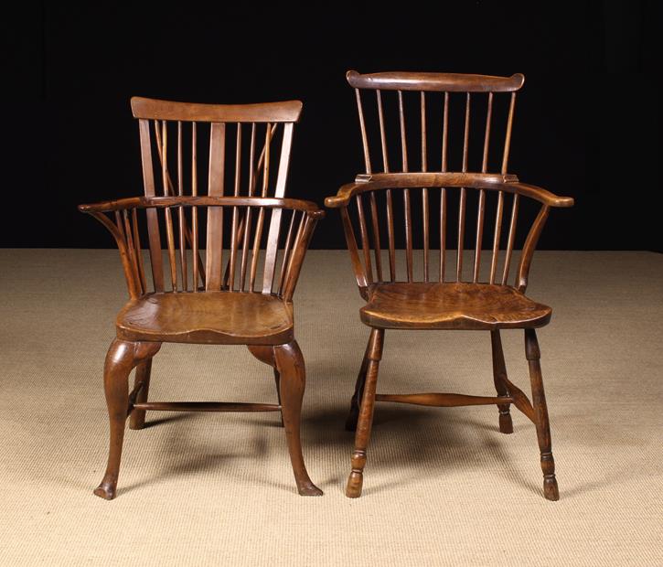 Two Late 18th/Early 19th Century Comb-back Windsor Armchairs.