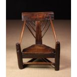 A Rare, Low 17th Century Primitive Ash & Elm Turner's Chair.