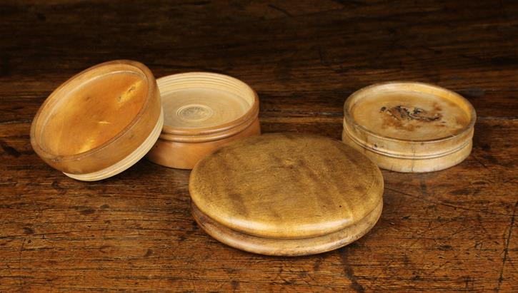 Two 19th Century Circular Boxwood Pill Rounders, - Image 2 of 4
