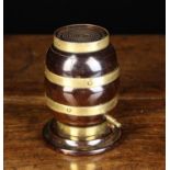 An Unusual 19th Century Brass Bound Lignum Vitae String Jar.