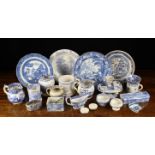 A Group of 19th Century Blue & White Transfer Printed Ceramics including a pipe.