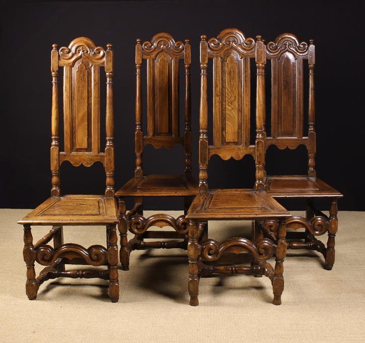 A Set of Four Fine Quality Welsh/Shropshire Joined Elm Back-stools,