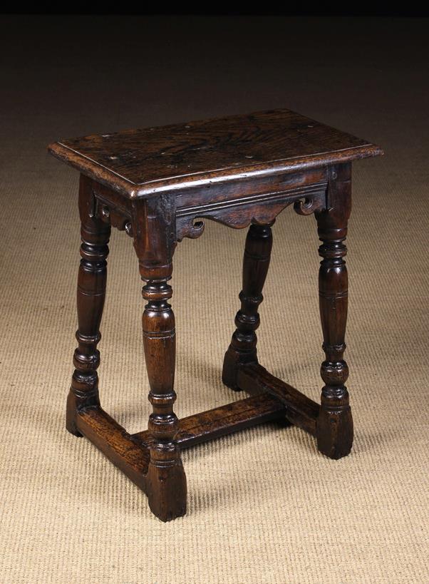 A Elizabethan/James I Type Early 17th Century Oak Joint Stool.