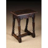 A Elizabethan/James I Type Early 17th Century Oak Joint Stool.