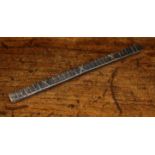 An 18th Century Treen Tally Stick scratch carved with markings to one side and inscription to the