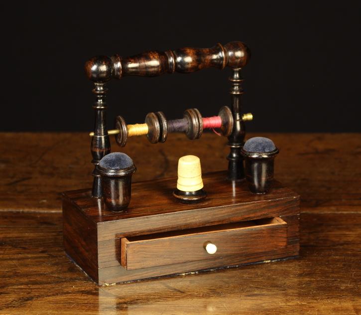 A 19th Century Rosewood Sewing Companion Stand & A Silk Winder. - Image 3 of 5