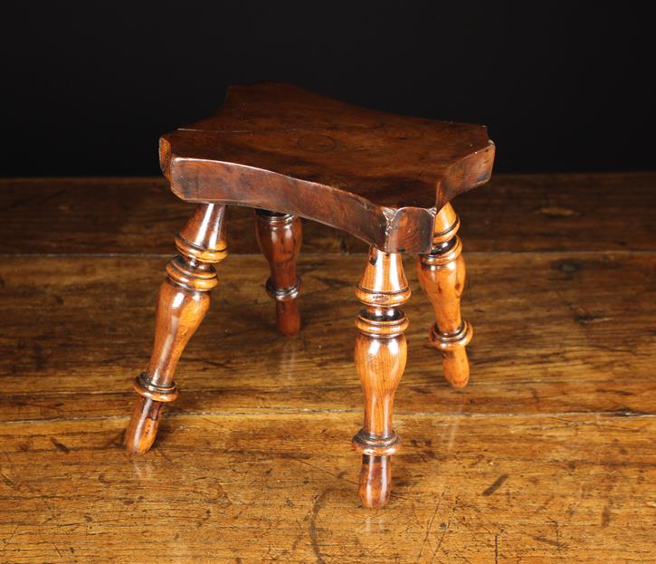 A Fine 19th Century Yew Wood Lace Maker's Lamp Stand of rich colour & patination. - Image 2 of 2