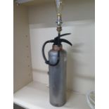 An interesting industrial style extinguisher lamp, 84cm tall, PAT tested and working