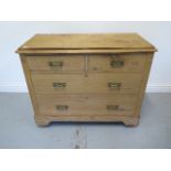 A Victorian stripped pine four drawer chest, 80cm tall x 100cm x 40cm