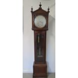 A very good quality eight day mahogany regulator longcase clock, the 12" circular silvered dial