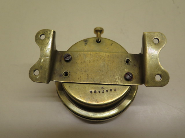 Watford: An early car clock of brass construction with footboard angled mount, the 9cm diameter - Image 4 of 4