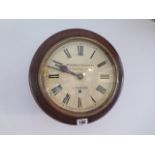 An 8 day 10" dial wall clock signed Camerer Kuss Co. of London to dial, in a mahogany case with