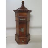 A Victorian style mahogany country house miniature letter box, 55cm tall, made by a local
