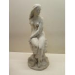 A Minton Parian ware Miranda figure numbered 245, 40cm tall, condition firing cracks to both