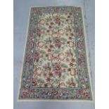 A Kashmiri hand stitched wool chain rug, 147cm x 90cm