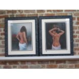 A pair of Anthony Orme semi nude pastels, frame size 77cm x 63cm, both good condition