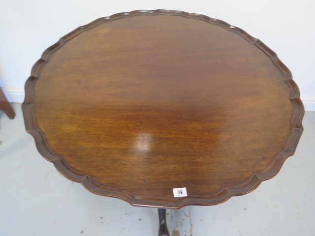 A 19th century mahogany piecrust tilt top side table on a tripod base, 72cm tall x 93cm diameter, - Image 4 of 5