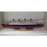 A 1:250 scale hand built model of RMS TITANIC originally supplied in kit form with Build the Titanic